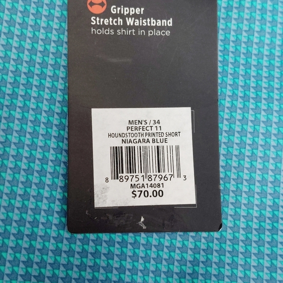 New Walter Hagen Flat Front Stretch Houndstooth Blue Printed Golf Shorts P4595 - Picture 7 of 9